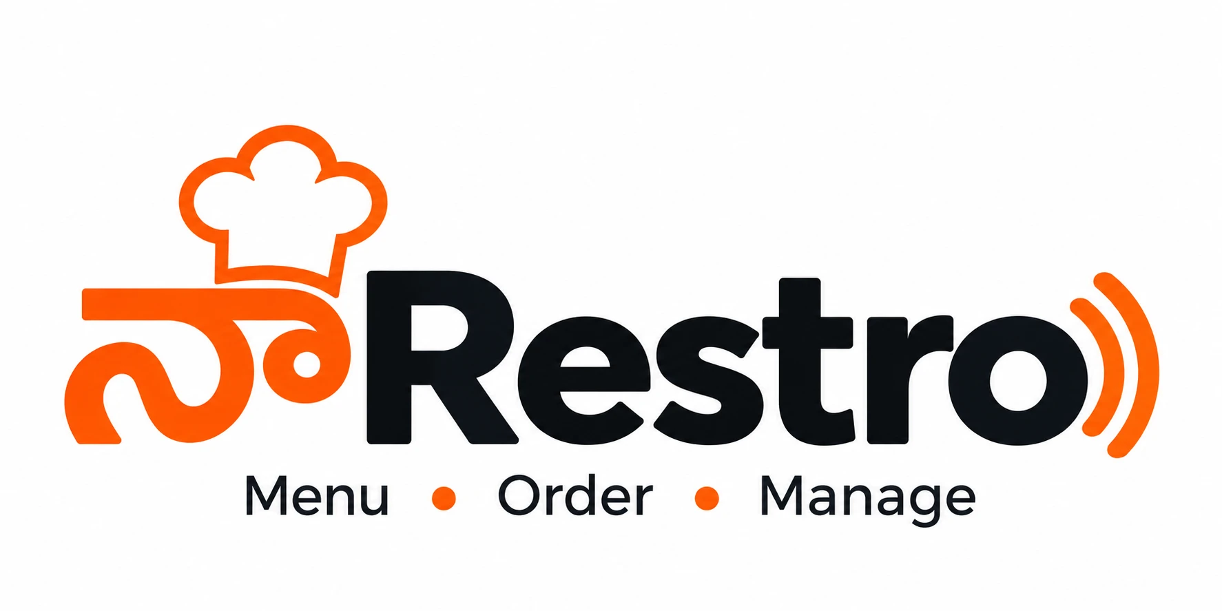 NaRestro logo: menu, order, manage